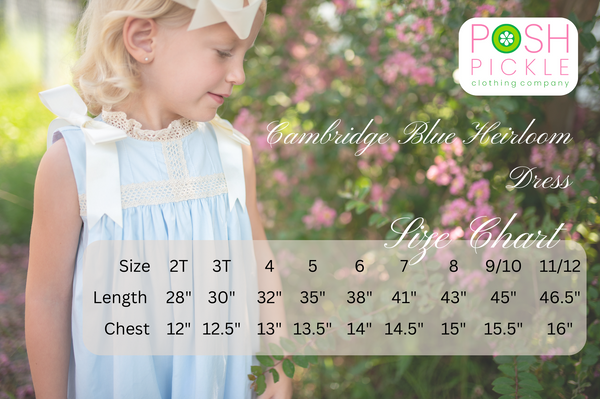 Cambridge Blue Sleeveless Heirloom Dress