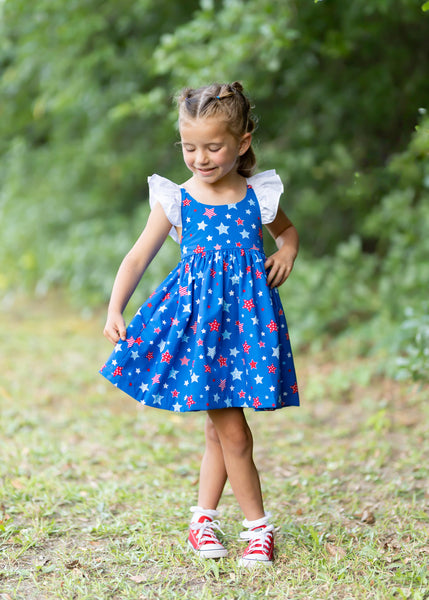 Make a Wish Star Print Tie Back Dress