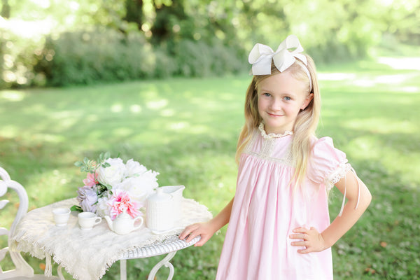 Bristol Pink Sleeved Heirloom Dress