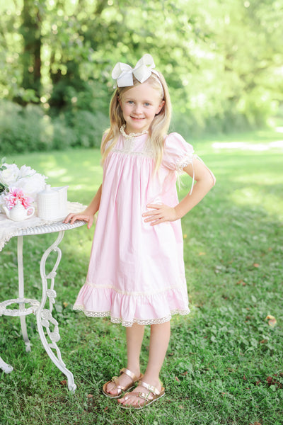 Bristol Pink Sleeved Heirloom Dress