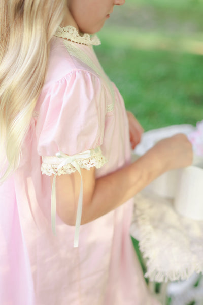 Bristol Pink Sleeved Heirloom Dress