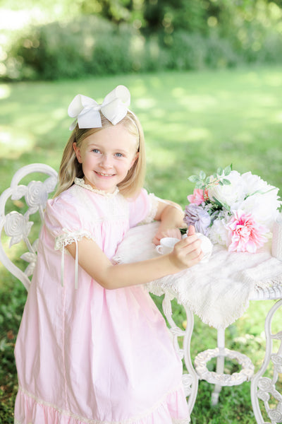 Bristol Pink Sleeved Heirloom Dress
