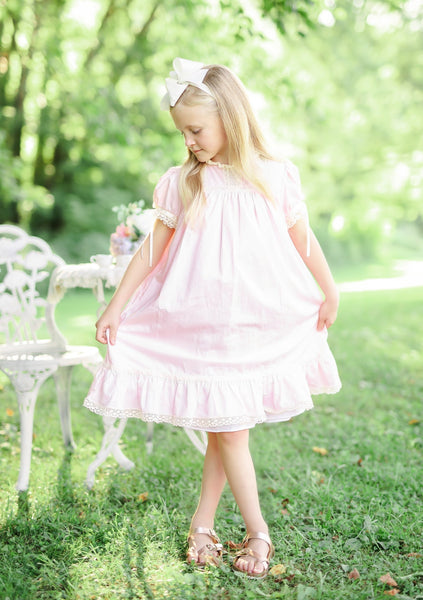 Bristol Pink Sleeved Heirloom Dress