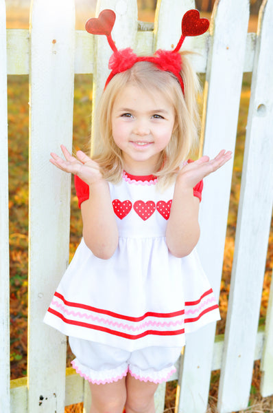 Be Mine Heart Applique Dress & Bloomer Set