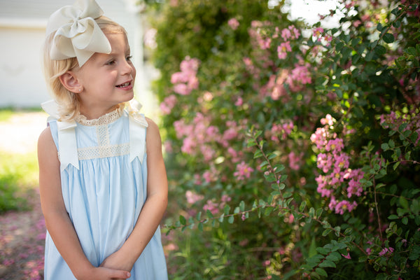 Cambridge Blue Sleeveless Heirloom Dress