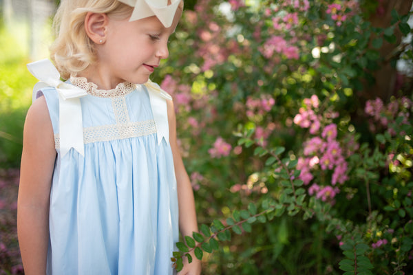 Cambridge Blue Sleeveless Heirloom Dress