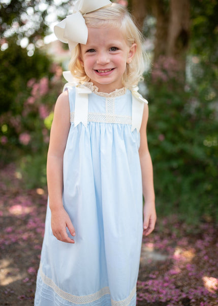 Cambridge Blue Sleeveless Heirloom Dress