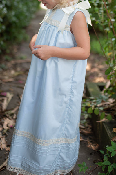 Cambridge Blue Sleeveless Heirloom Dress