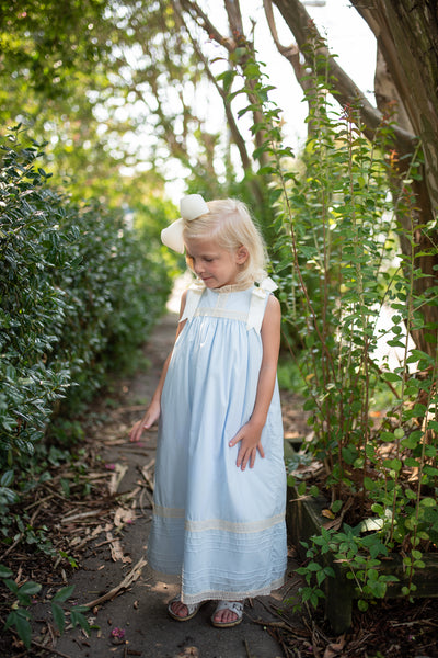 Cambridge Blue Sleeveless Heirloom Dress