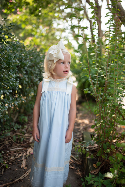 Cambridge Blue Sleeveless Heirloom Dress