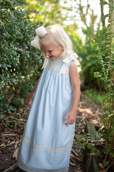 Cambridge Blue Sleeveless Heirloom Dress