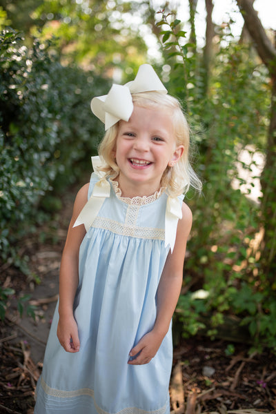 Cambridge Blue Sleeveless Heirloom Dress
