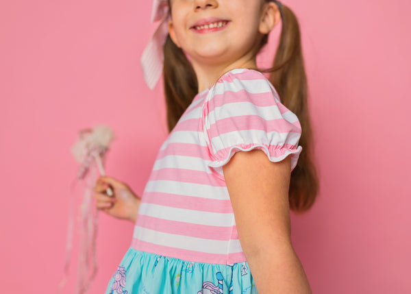 Carousel Short Sleeved Swing Dress