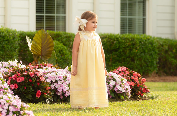 Cambridge Yellow Sleeveless Heirloom Dress