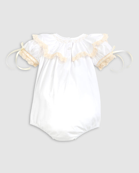 Lancaster Beaded Bishop Collar White Sleeved Girls' Heirloom Bubble