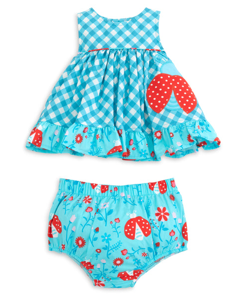 Lady Luck Lady Bug Appliquéd Swing Top & Ruffle Bloomer Set