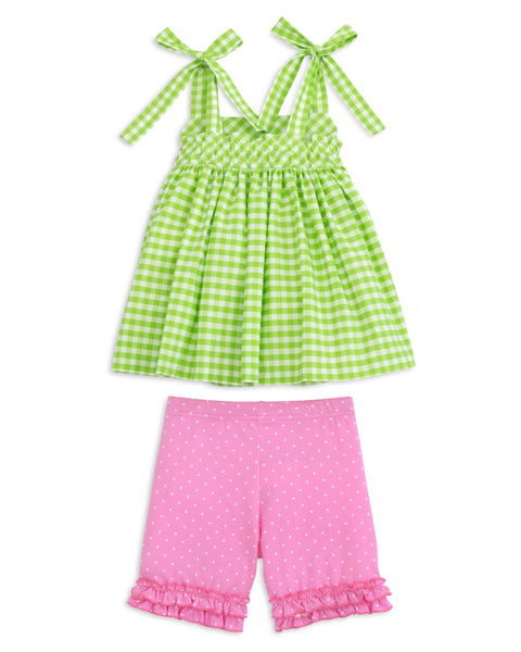 Fore! Girls' Tie Shoulder Top & Knit Shorts Set