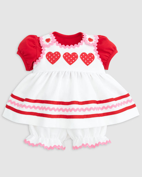 Be Mine Heart Applique Dress & Bloomer Set
