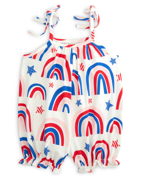 Stars & Bows Knit Rainbow Print Tie Shoulder Bubble