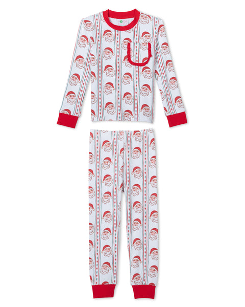 Jolly Old Saint Nick Girls' Lounge 2 Piece Set with Ruffle Trim