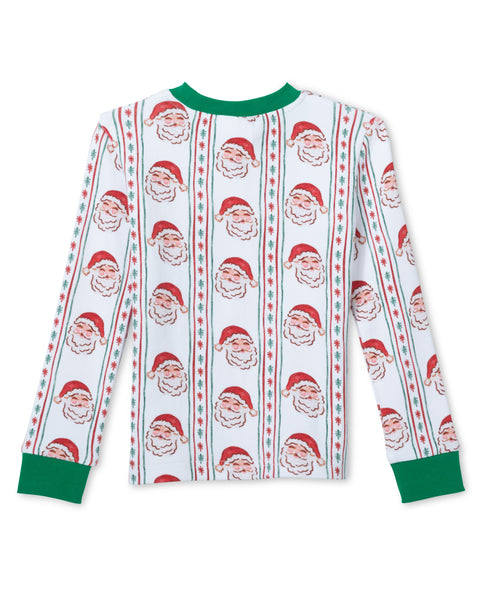 Jolly Old Saint Nick Christmas Boys' Lounge 2 Piece Set with Piping Trim