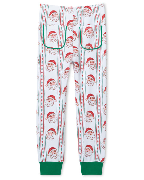 Jolly Old Saint Nick Christmas Boys' Lounge 2 Piece Set with Piping Trim