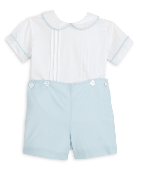 Sterling Boys Blue Heirloom Button-On Shorts Set