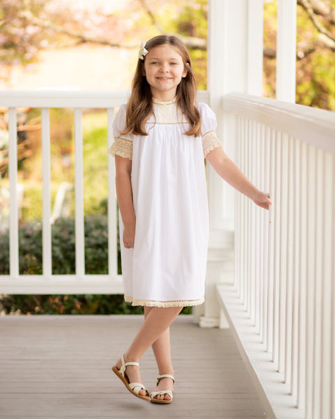 Dover Lace White Heirloom Dress