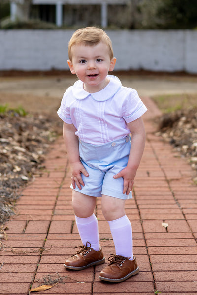 Sterling Boys Blue Heirloom Button-On Shorts Set
