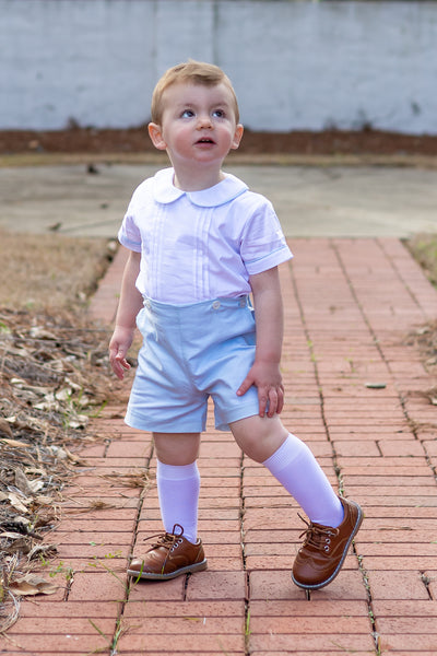 Sterling Boys Blue Heirloom Button-On Shorts Set