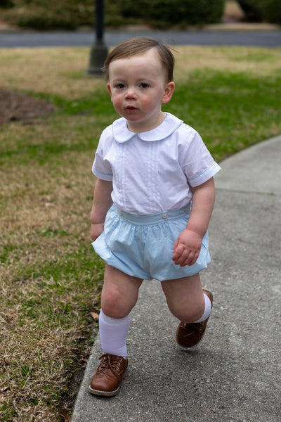 Sterling Boys Blue Heirloom Button-On Bubble