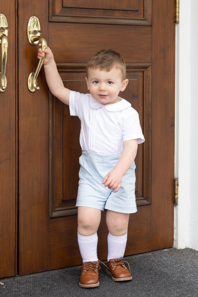 Sterling Boys Blue Heirloom Button-On Shorts Set