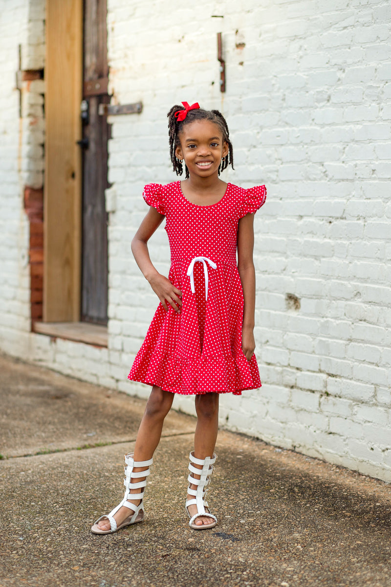 red white polka dot dress Sweetie Knit Polka Dot Dress – poshpickle.com
