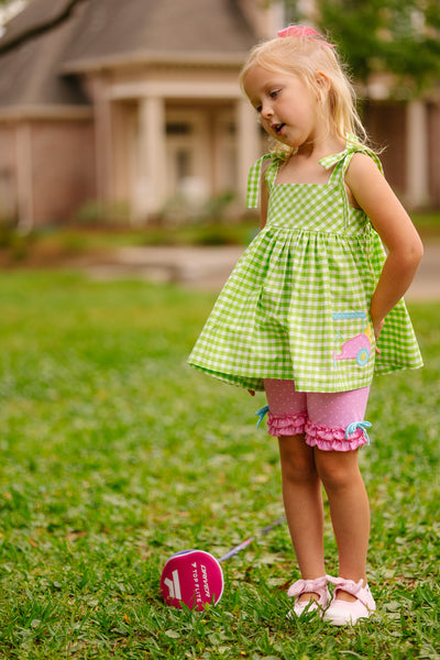 Fore! Girls' Tie Shoulder Top & Knit Shorts Set
