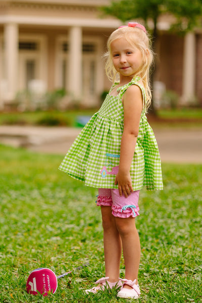 Fore! Girls' Tie Shoulder Top & Knit Shorts Set