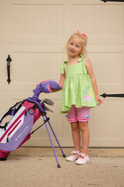 Fore! Girls' Tie Shoulder Top & Knit Shorts Set