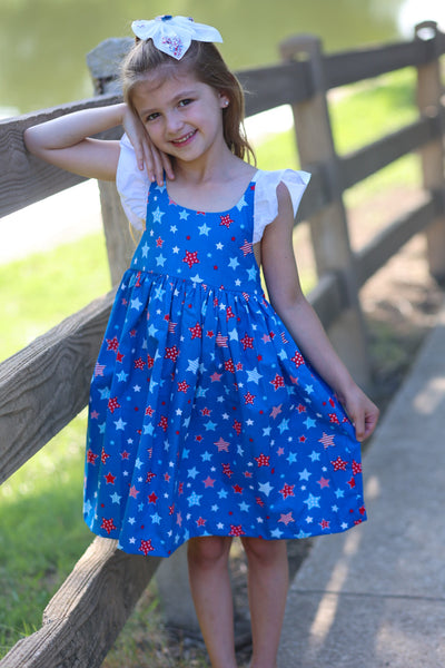 Make a Wish Star Print Tie Back Dress