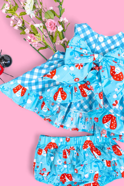 Lady Luck Lady Bug Appliquéd Swing Top & Ruffle Bloomer Set