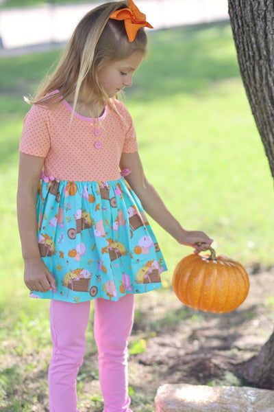 Pumpkin Harvest Girls' Fall Print Tunic and Leggings Set
