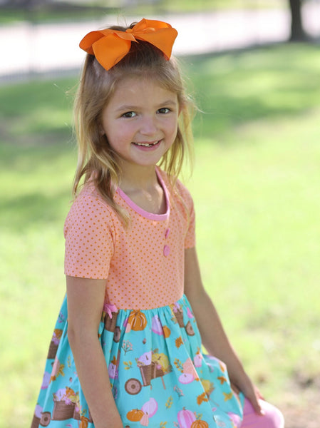 Pumpkin Harvest Girls' Fall Print Tunic and Leggings Set
