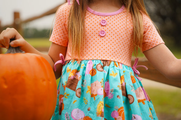 Pumpkin Harvest Girls' Fall Print Tunic and Leggings Set