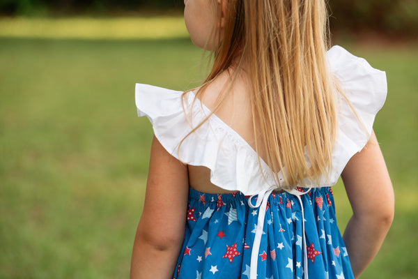 Make a Wish Star Print Tie Back Dress