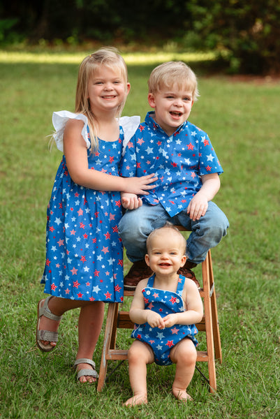 Make a Wish Star Print Tie Back Dress
