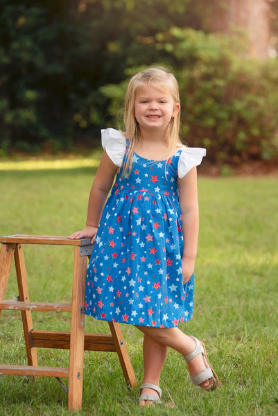 Make a Wish Star Print Tie Back Dress