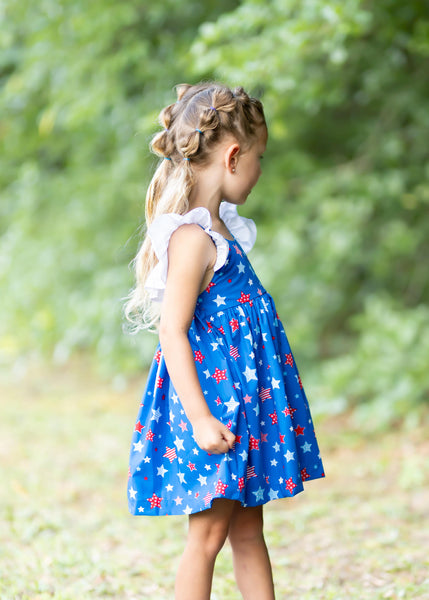 Make a Wish Star Print Tie Back Dress