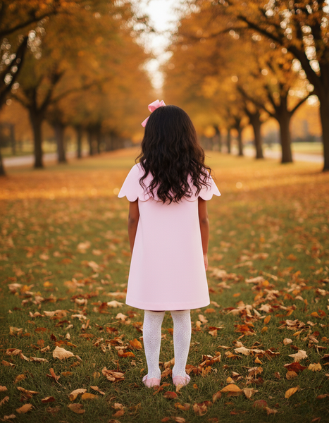 PREORDER - The Capelet Dress in Miriam - Pink Pinwale Corduroy