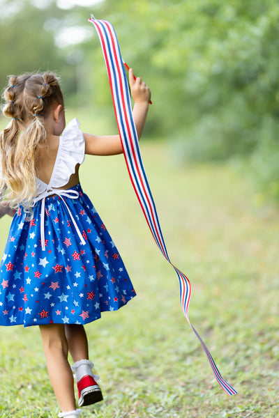 Make a Wish Star Print Tie Back Dress