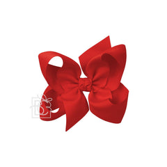 6.5" Jumbo Grosgrain Hairbow on Alligator Clip Red