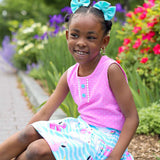 Pool Party Knit Tank Top & Floatie Print Skort Set