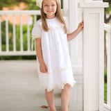 Lancaster Beaded Bishop Collar White Sleeved Girls' Heirloom Dress